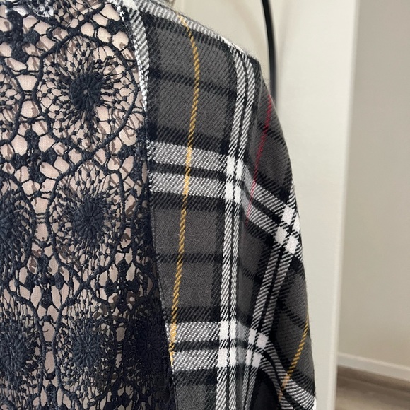 Free people plaid poncho shrug OS - Picture 4 of 9